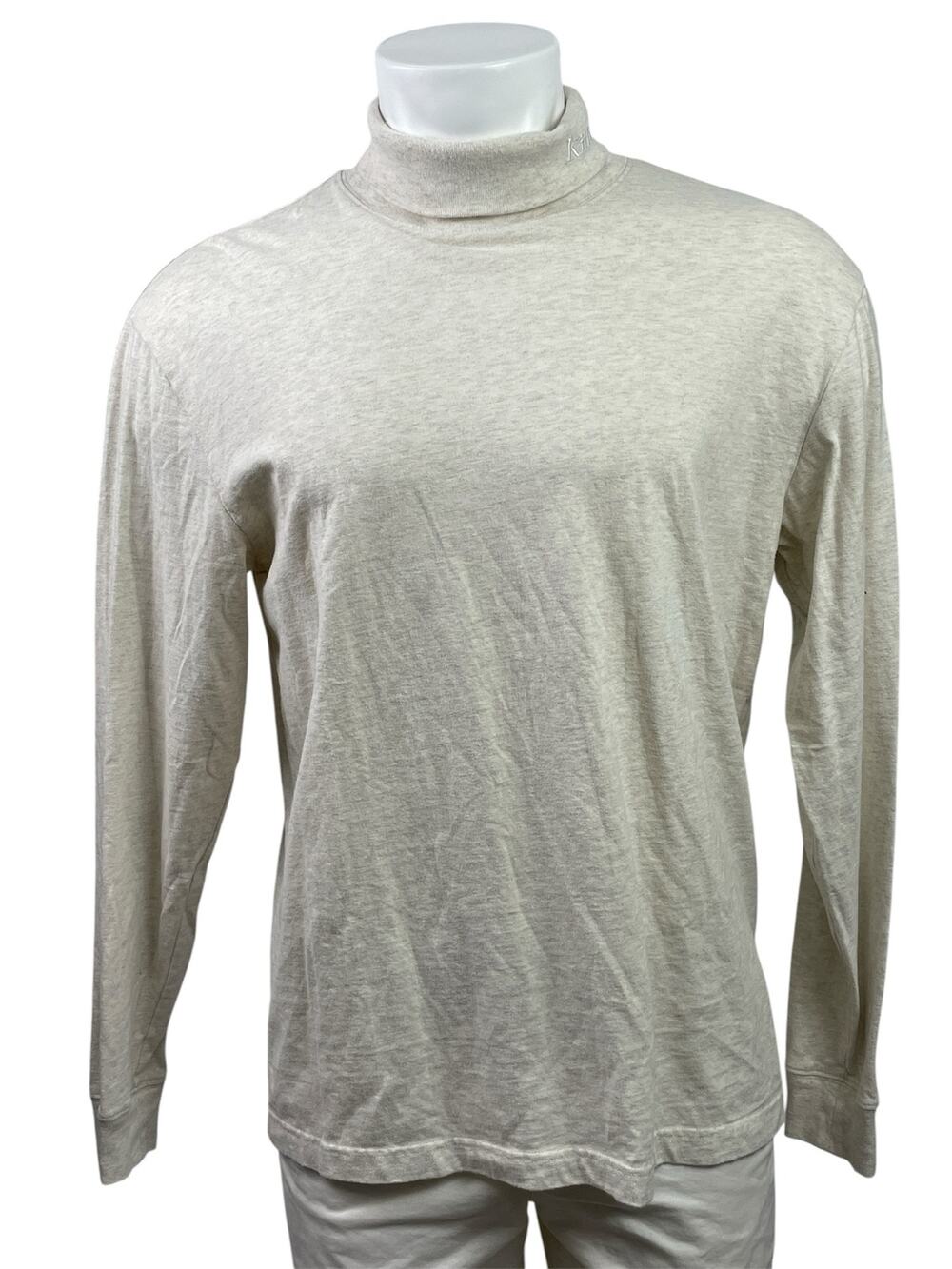 Kith Men's Light Gray Mock Neck Long Sleeve Sweatshirt T Shirt Tee Top Size M